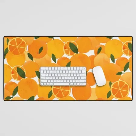 Society6 Mediterranean Oranges tapis de bureau agrumes