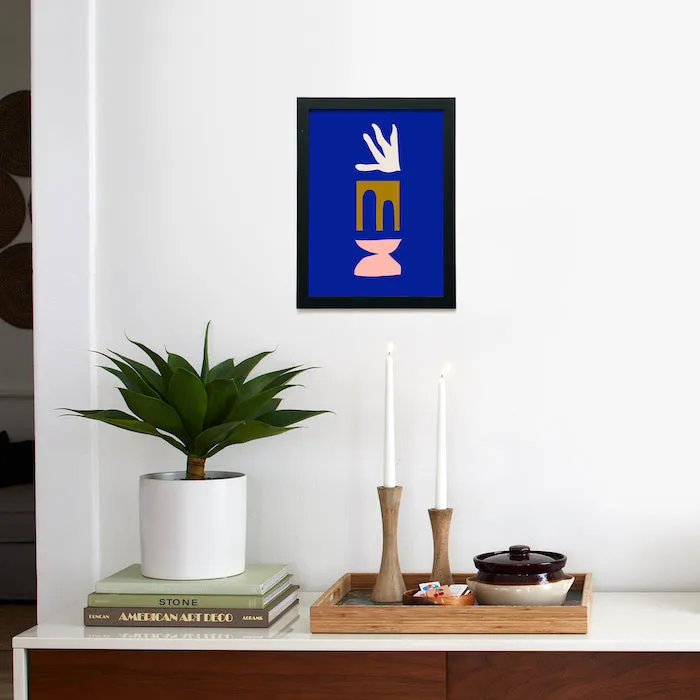 Society6 Mediterranean Villa affiche encadrée 9x12 bleu