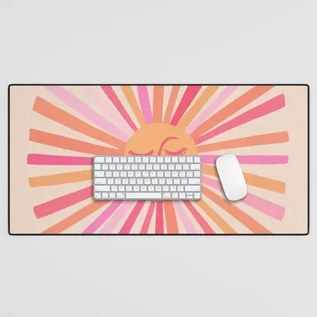 Society6 Sunshine Pink tapis de bureau soleil rose