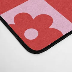 Society6 Cherry Flowers tapis bureau damier cerises rouge