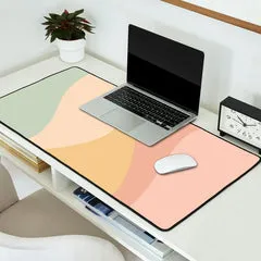 Society6 Vagues Pastel tapis de bureau grand format neutre