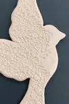 Biankaléone Colombe à dentelle toile encadrée 14 x 19,5 cm