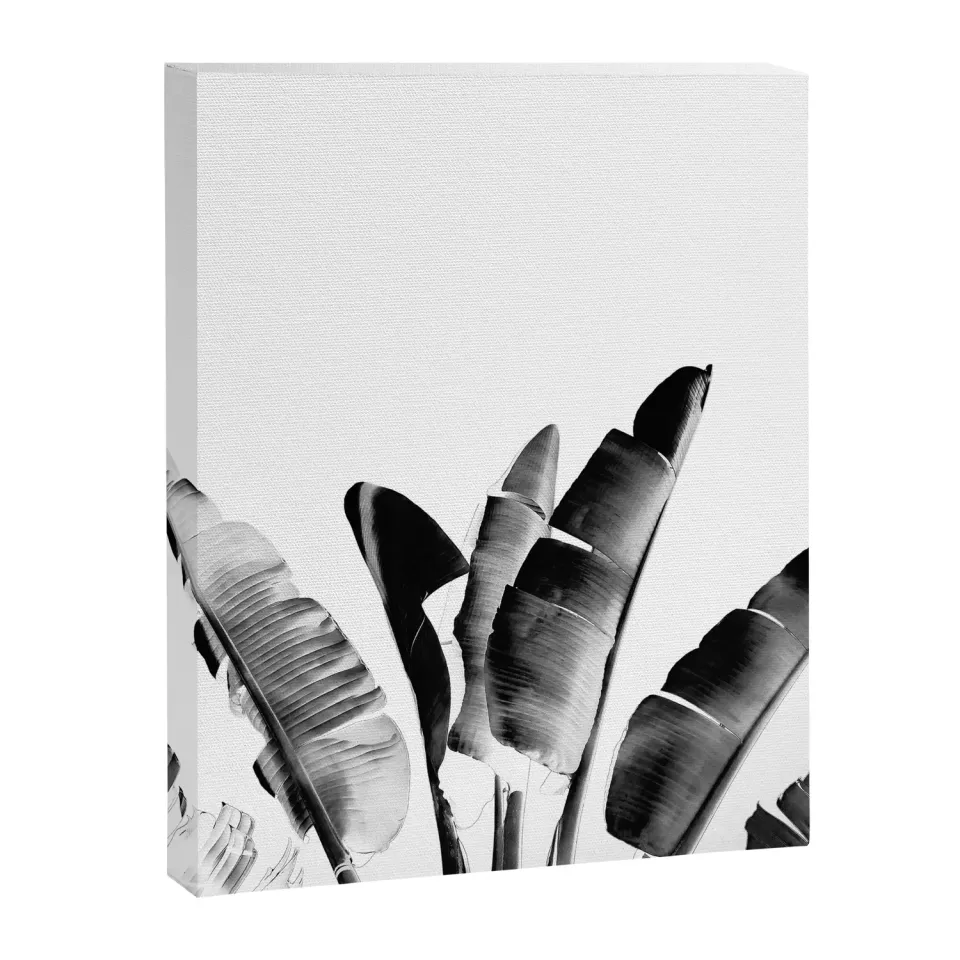 Society6 Traveler palm - bw toile feuillage
