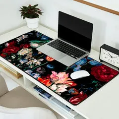 Society6 Midnight Garden XVII tapis de bureau fleurs lumineuses