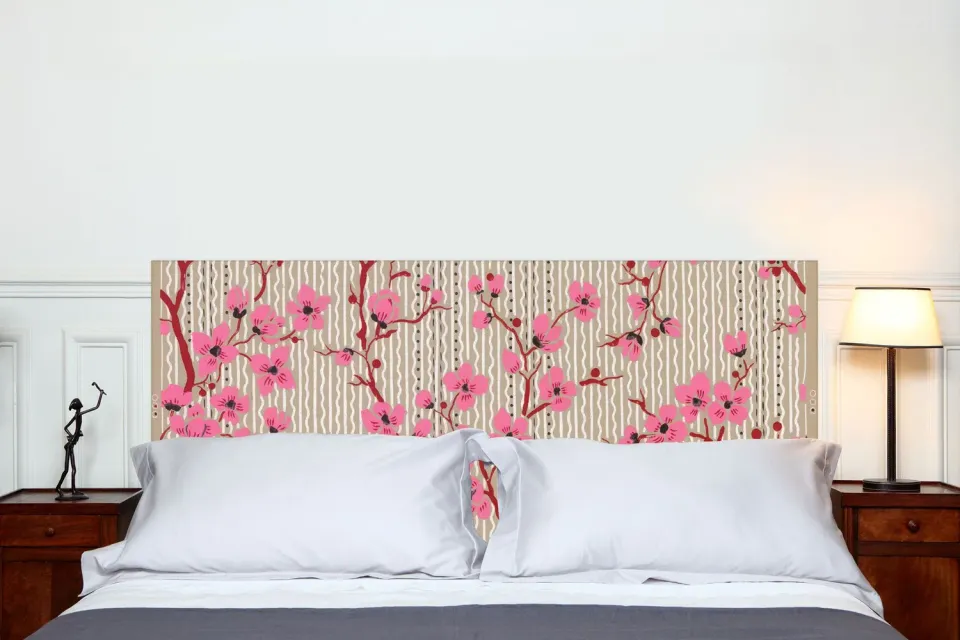 Mademoiselle Tiss Cerisiers tête de lit en tissu