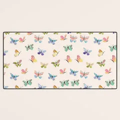 Society6 Beautiful Butterflies tapis de bureau papillons aquarelle