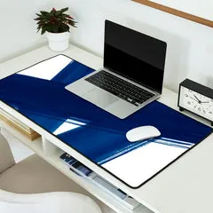 Society6 Indigo Abstract No. 4 tapis de bureau bleu marine