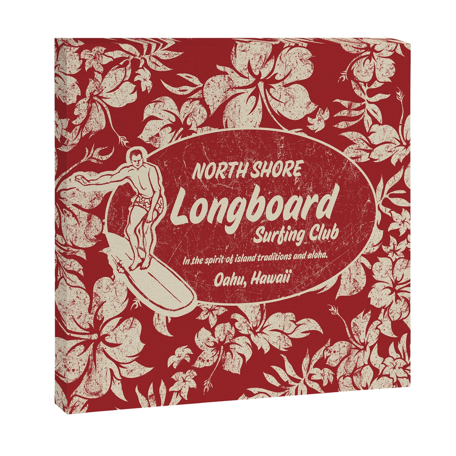 Society6 Club Surfing toile logo surf hibiscus