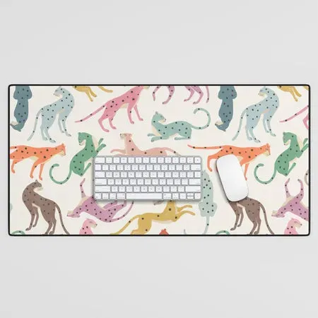 Society6 Cheetah Poster tapis de bureau félins aquarelle