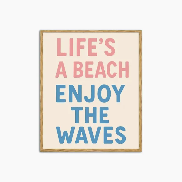 Any Image Liv Corday Life's a Beach tableau typographie