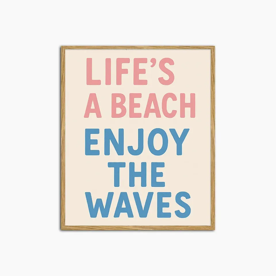 Any Image Liv Corday Life's a Beach tableau typographie
