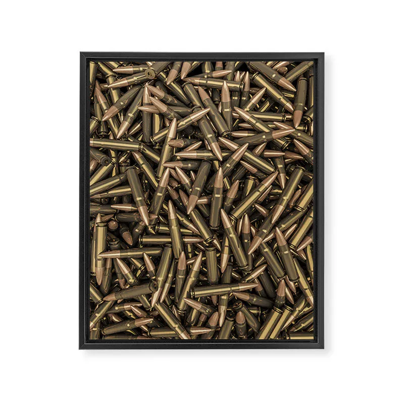 Society6 Rifle Bullets toile encadrée balles laiton