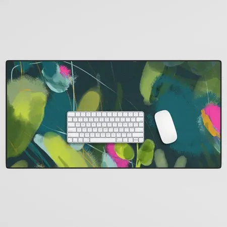 Society6 Abstract Jungle Fever tapis de bureau feuilles vertes