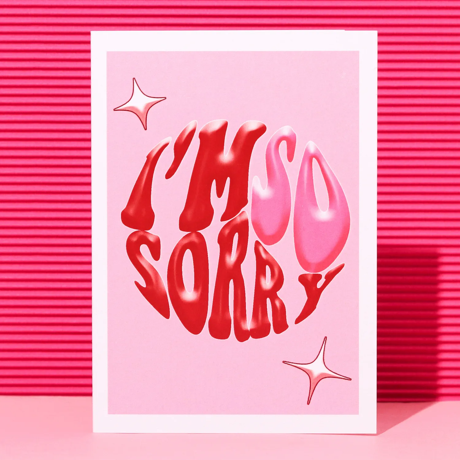 Maddison Ball I'm So Sorry carte A6 rose rouge