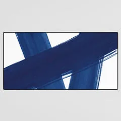 Society6 Indigo Abstract No. 4 tapis de bureau bleu marine
