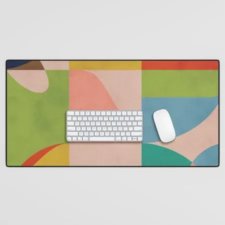 Society6 mid century abstract shapes spring I tapis