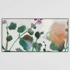 Society6 Floral Abstract Summer tapis de bureau fleurs corail