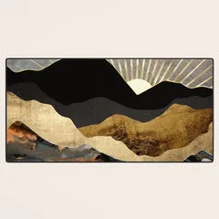 Society6 Copper and Gold Mountains tapis de bureau doré