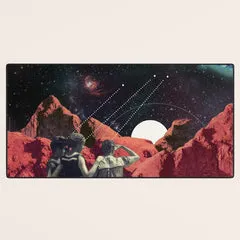 Society6 Returnings tapis de bureau cosmos rouge