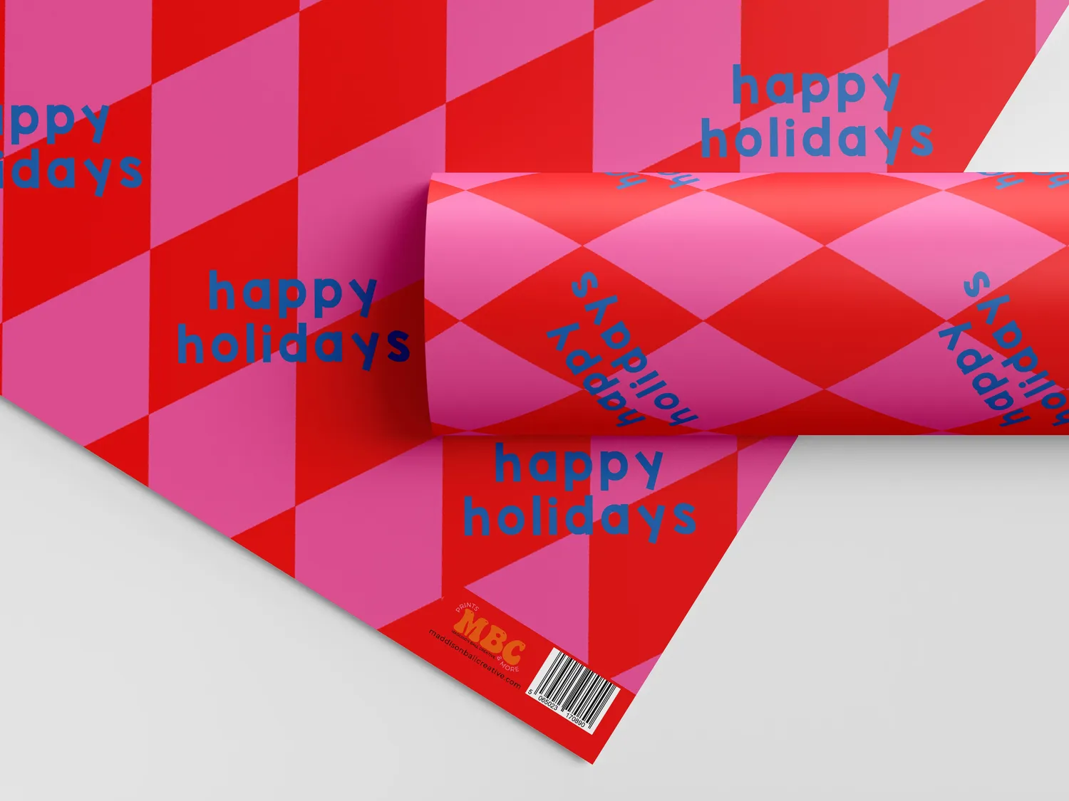 Maddison Ball Seasons Greetings papier cadeau Noël rayé