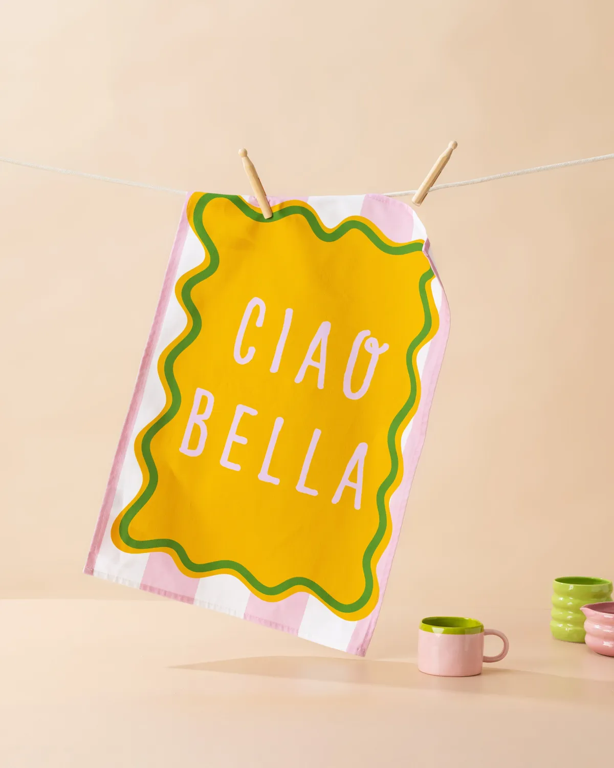 Maddison Ball Ciao Bella torchon cuisine coton 68x45