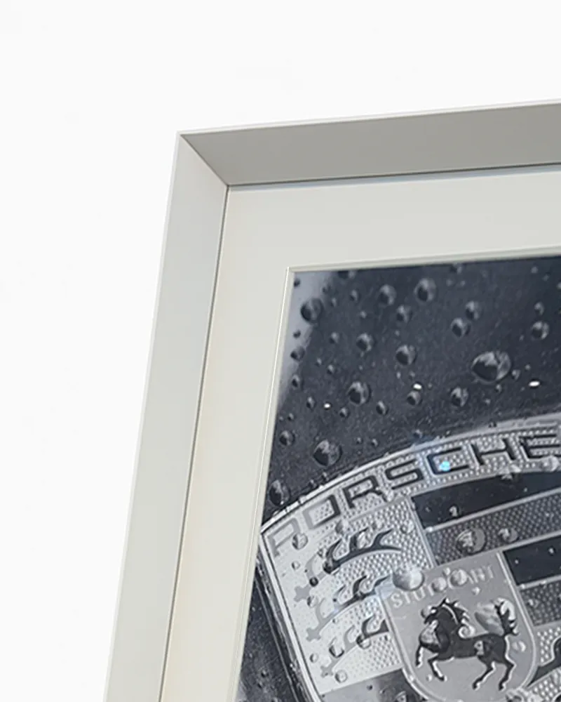 Any Image Porsche Logo tableau encadré 55X75 blanc photographie