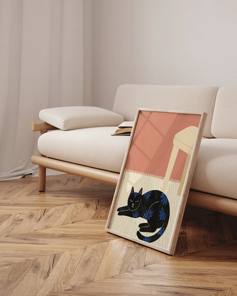 Any Image The Cozy Cat toile encadrée animal