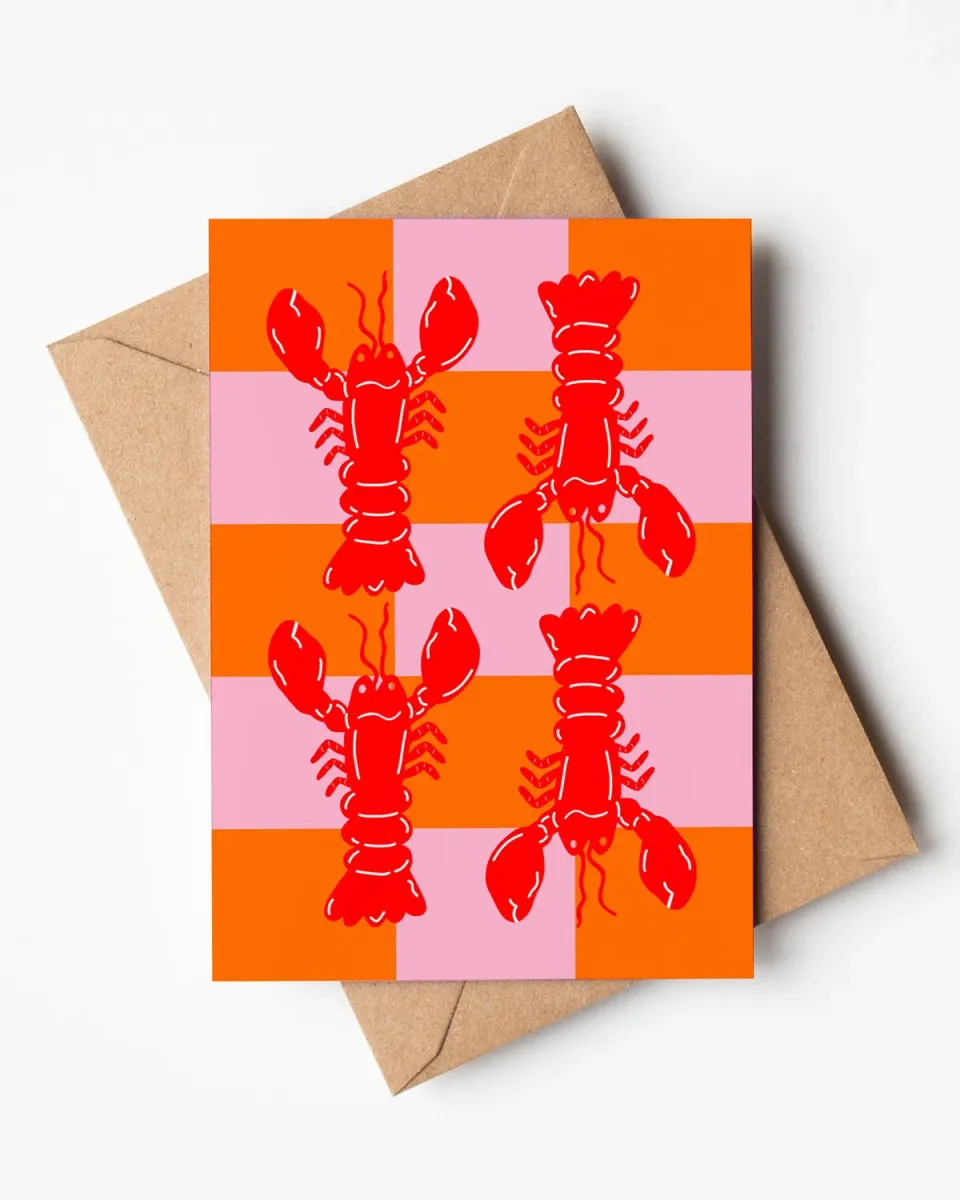 Maddison Ball Lobster Tile carte A6 homard