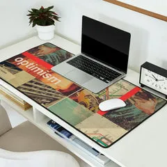 Society6 Optimism178 tapis de bureau collage vintage