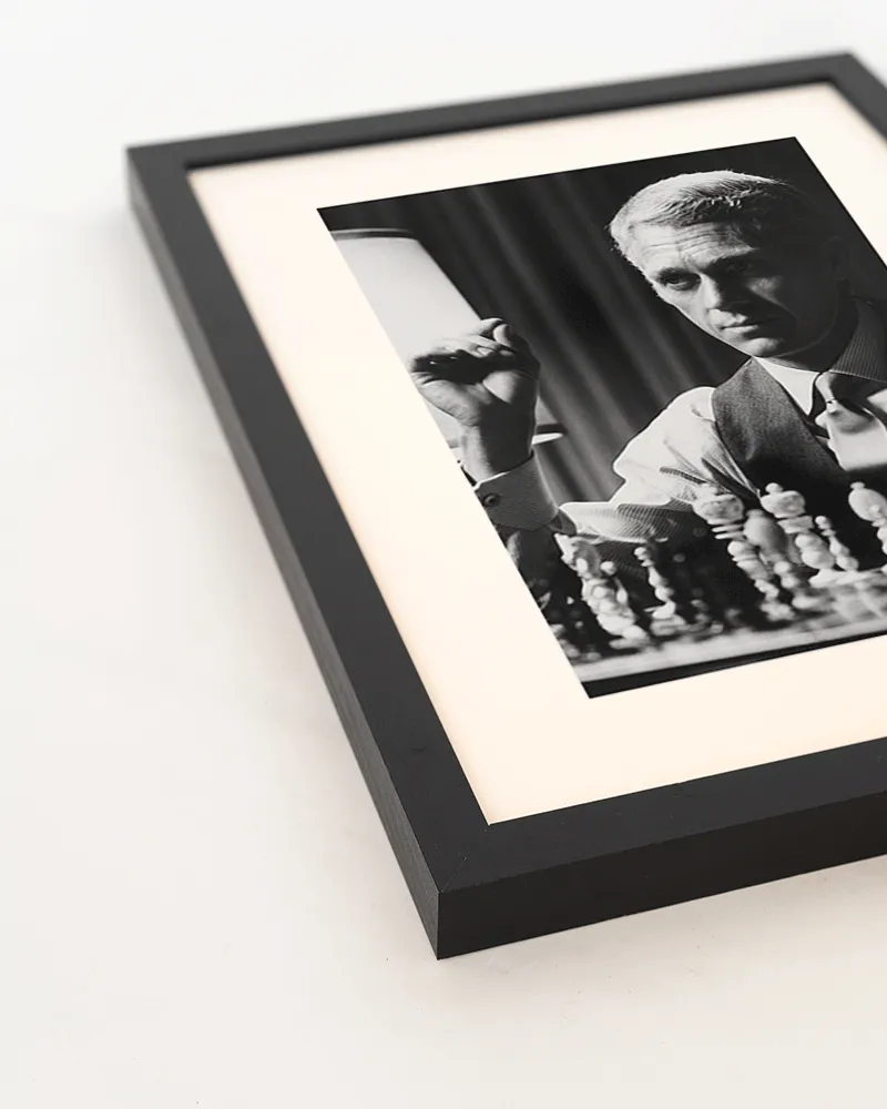 Jacob Baden Steve McQueen Thomas Crown Affair photo encadrée noir