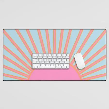 Society6 Le Soleil 02 tapis de bureau soleil rose