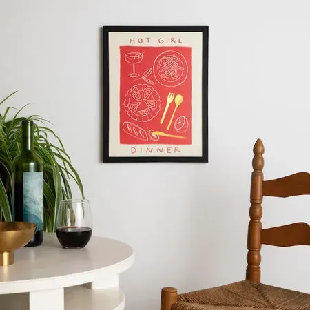 Society6 Hot Girl Dinner affiche foil humour