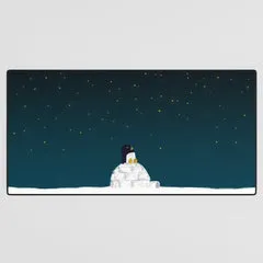 Society6 Star Gazing Penguin tapis de bureau nuit étoilée