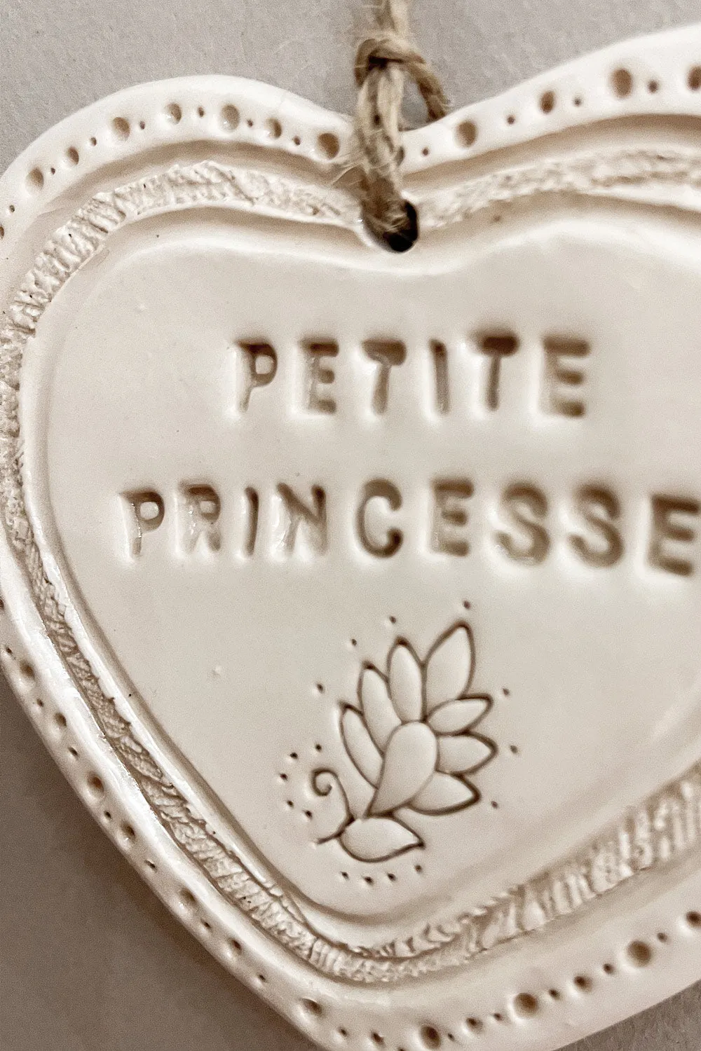 Biankaléone Coeur Petite Princesse céramique 9 x 11 cm