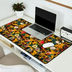 Society6 Exotic Garden V tapis de bureau fond jaune