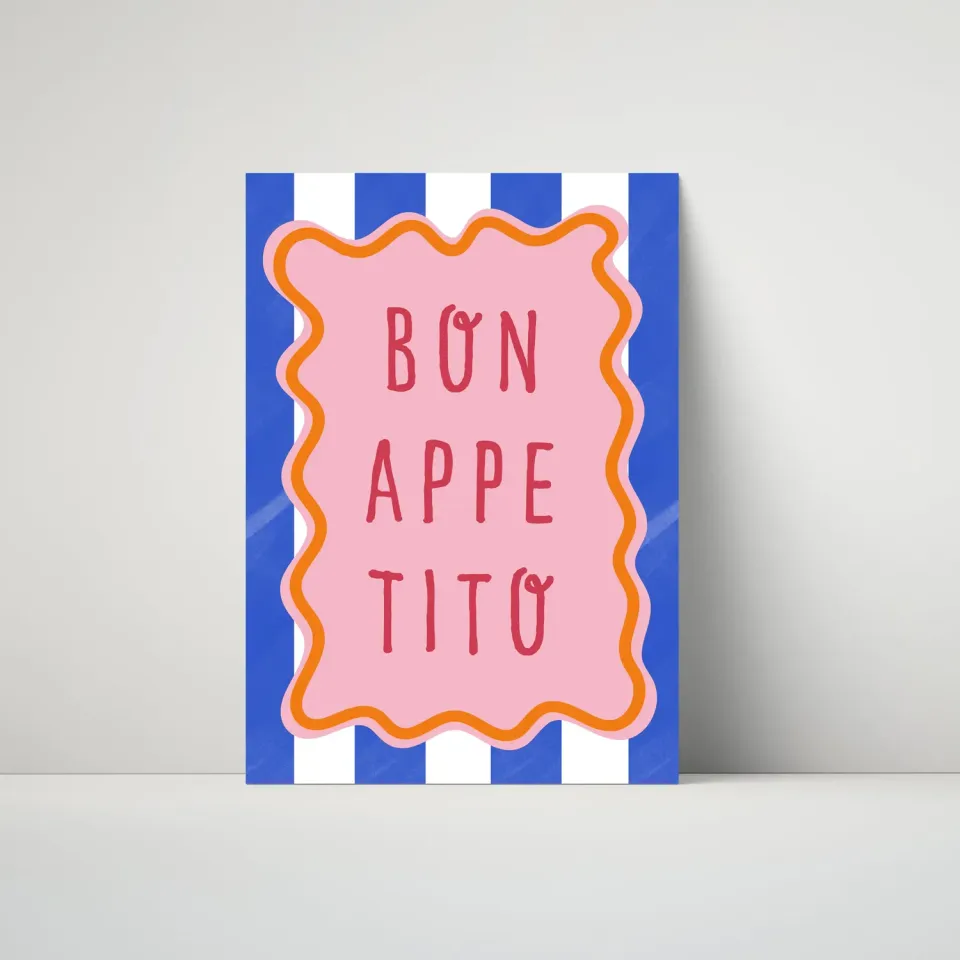 Maddison Ball Bon Appetito Border affiche cuisine