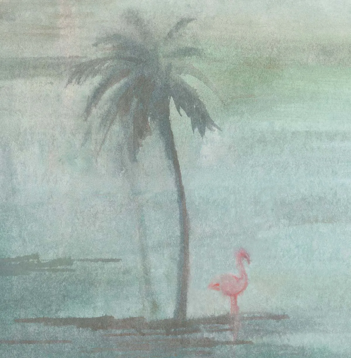 Mademoiselle Tiss Flamants Roses tête de lit pastel