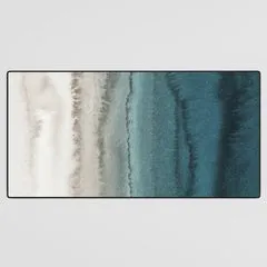 Society6 Within The Tides tapis de bureau vagues teal grand