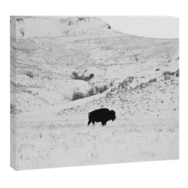 Society6 Black and White Bison toile bison hiver