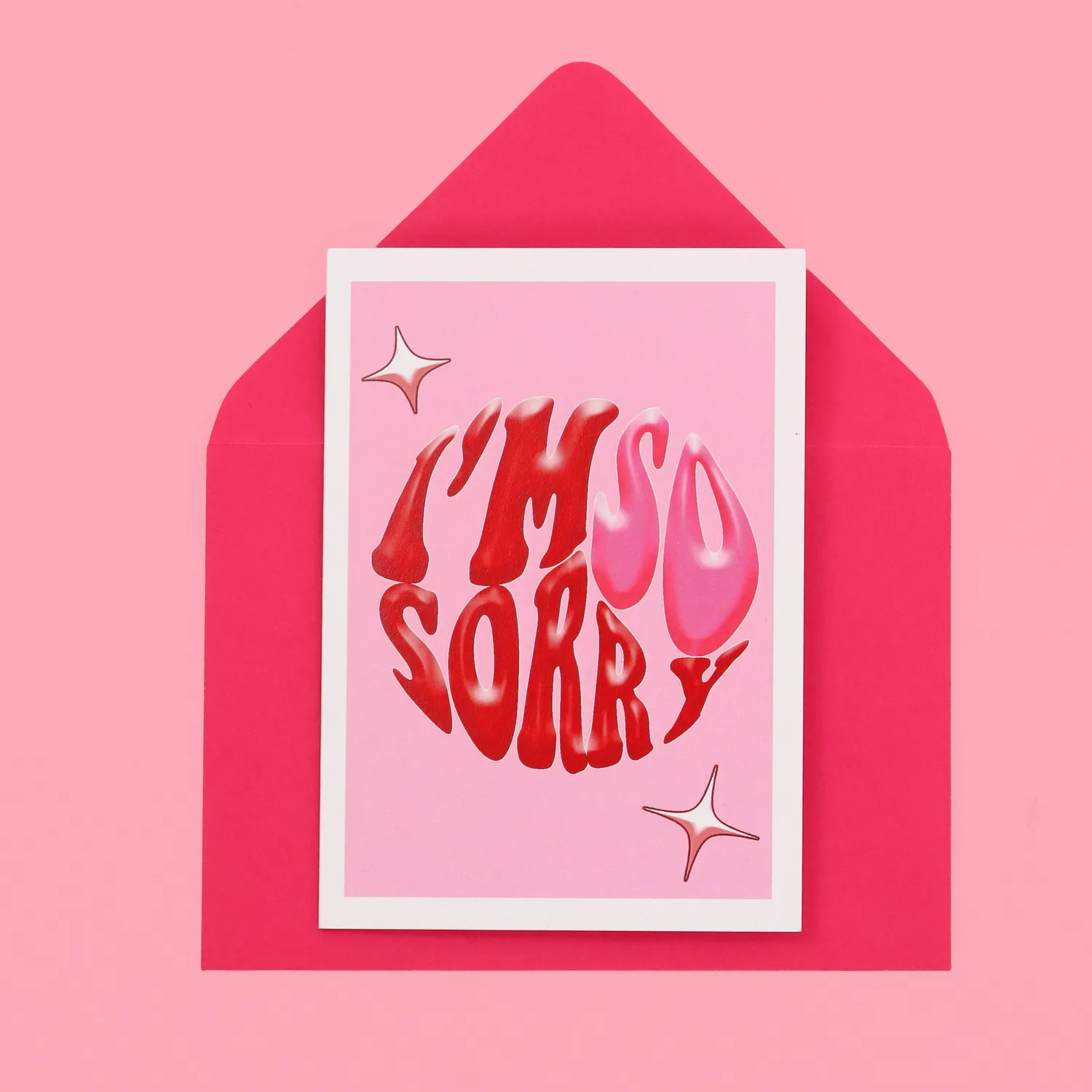 Maddison Ball I'm So Sorry carte A6 rose rouge
