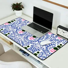 Society6 Southern Living Chinoiserie tapis de bureau bleu cobalt