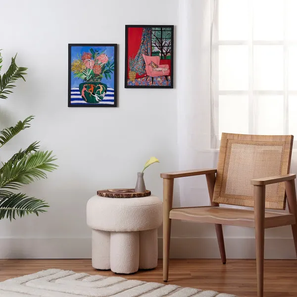 Society6 Maximalist Matisse Set affiche encadrée duo floral