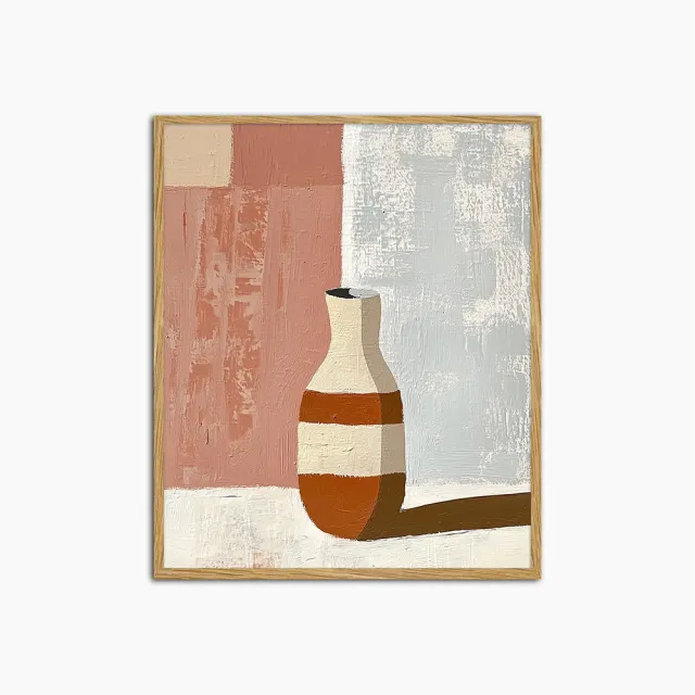 Any Image Abstract Brown & Beige Vase affiche encadrée abstraite
