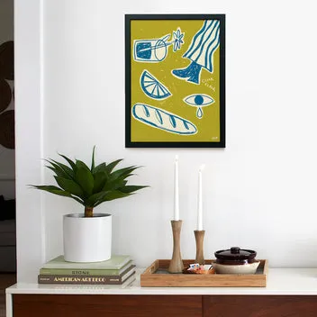 Society6 Mixed Feelings affiche encadrée fleurs rose