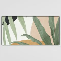 Society6 Abstract Tropical Leaves 4 tapis de bureau feuilles