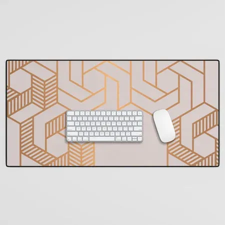 Society6 Hex 612 Copper tapis de bureau géométrique cuivre