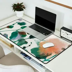 Society6 Floral Abstract Summer tapis de bureau fleurs corail