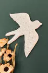 Biankaléone Hirondelle guirlande de coeurs décor mural 16,5x18,5 cm