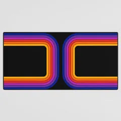Society6 Black Rainbow Tunnel tapis de bureau grand rétro