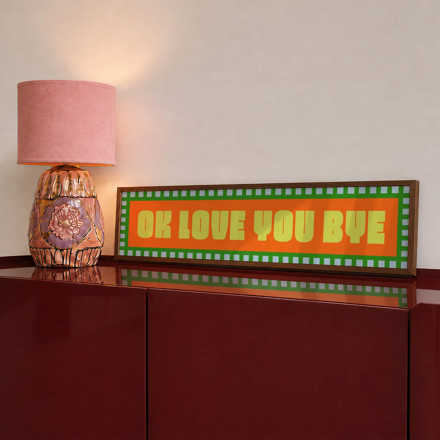 Maddison Ball Ok Love You Bye affiche panoramique 60 x 12 cm encadrée